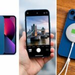 iPhone 13 front and back showing Super Retina XDR display and dual camera design