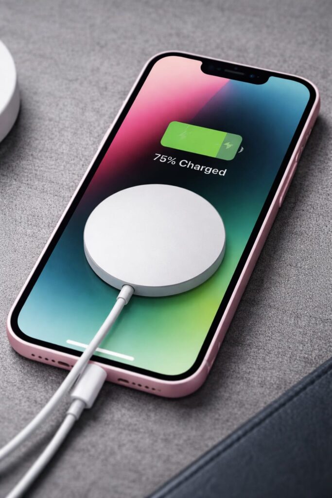 iPhone 13 showing battery and fast charging support